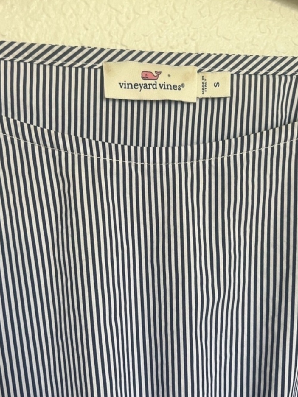 Vineyard Vines Blue White Stripe Smocked Waist Fit & Flare Mini Dress - Picture 6 of 12
